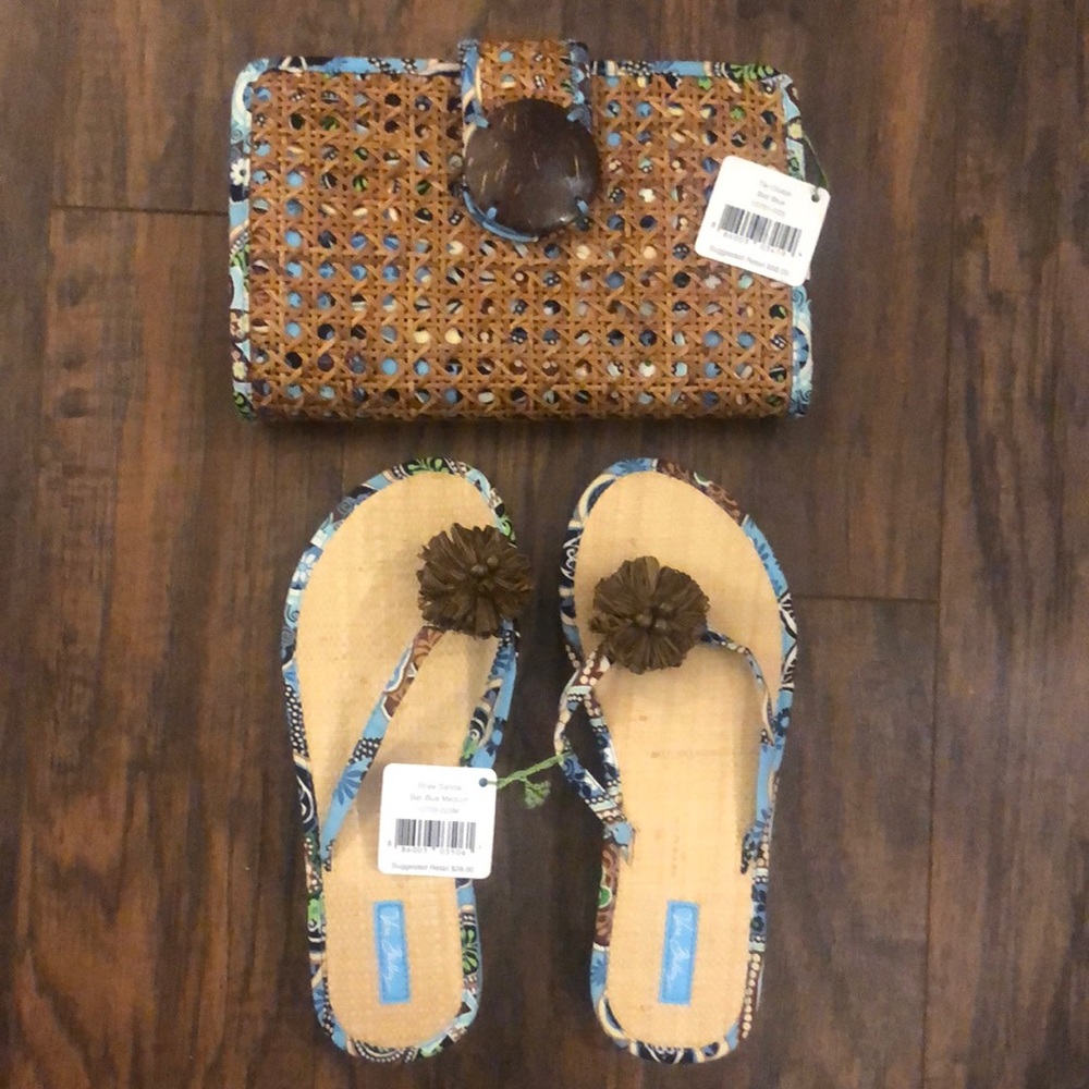 Vera Bradley Brown and Blue Clutch